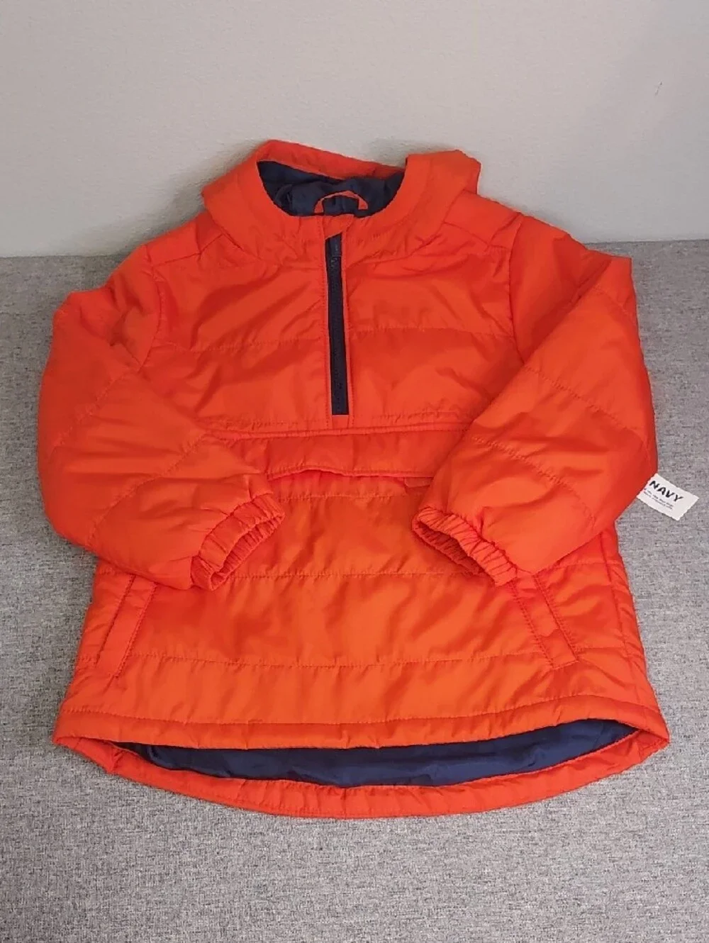Old Navy 3-Piece Set Orange Quilted Jacket Colorblock Fleece T-Shirt Size 5T NWT